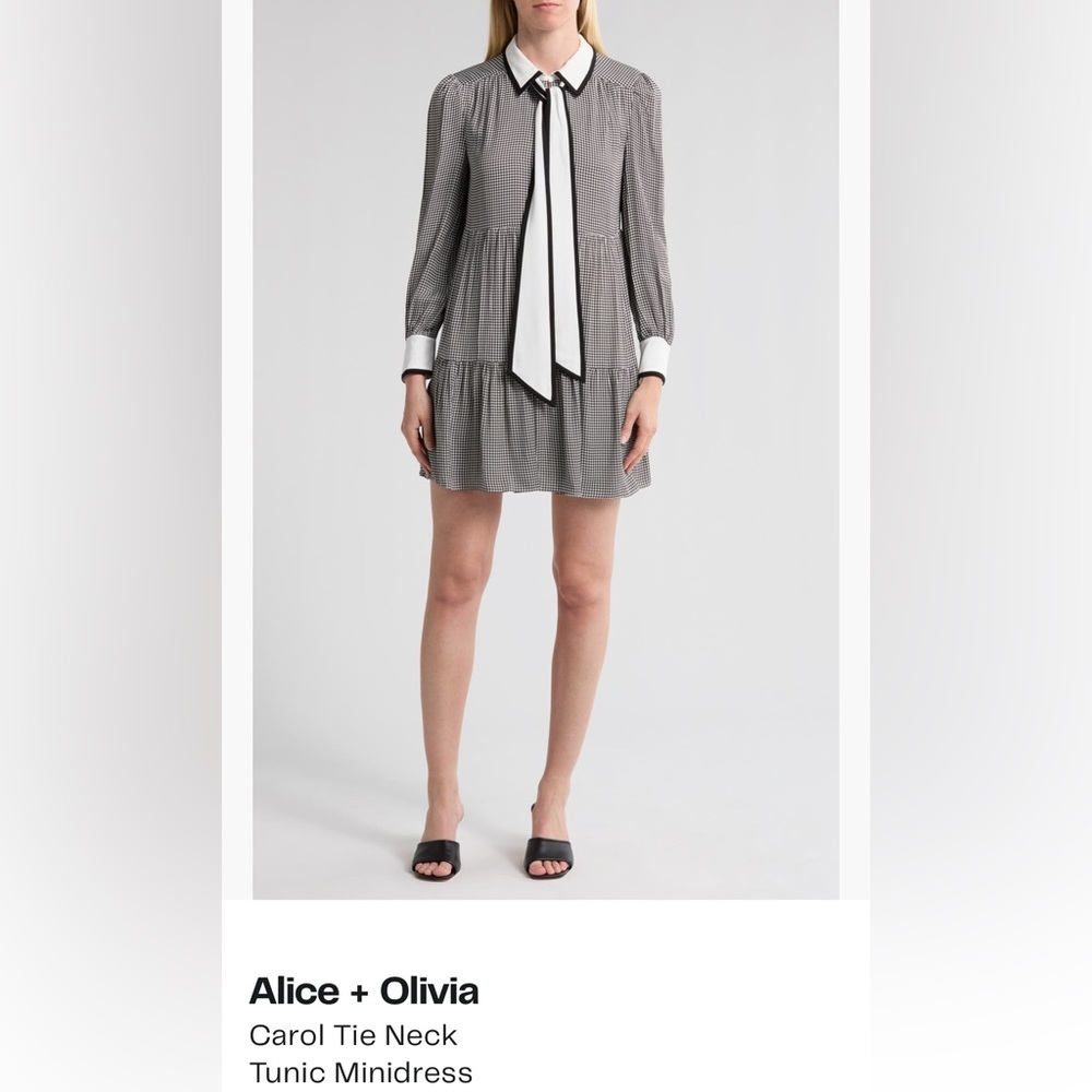 ALICE + OLIVIA Monochrome Long Sleeve Dress